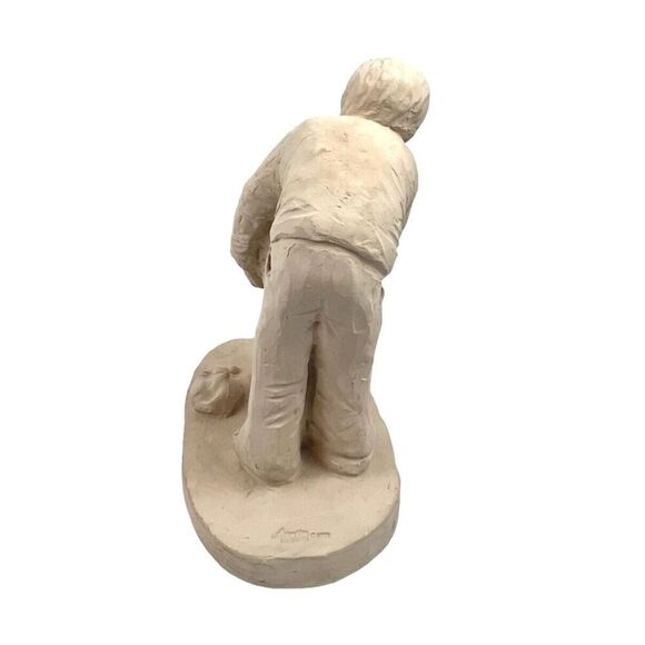 Vintage Austin Sculpture Dee Crowley Future Golfer Figure Beige Father Dad Son - Picture 4 of 8